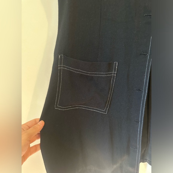 REFORMATION Black Short-Sleeve V-Neck Button Down Shirt Dress - Picture 4 of 5